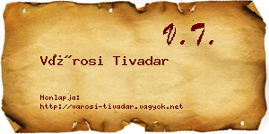 Városi Tivadar névjegykártya